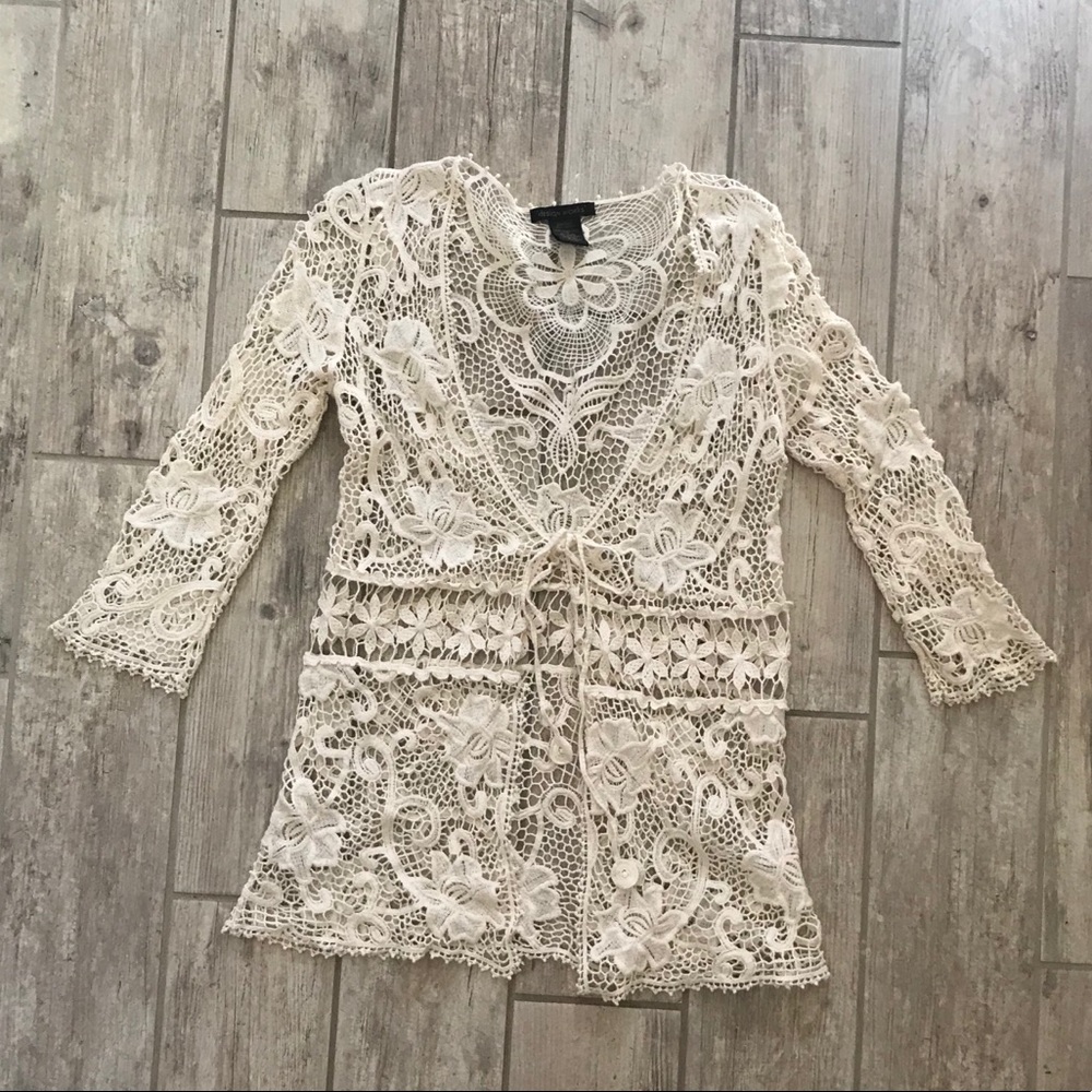 Long Sleeve Crochet Overlay